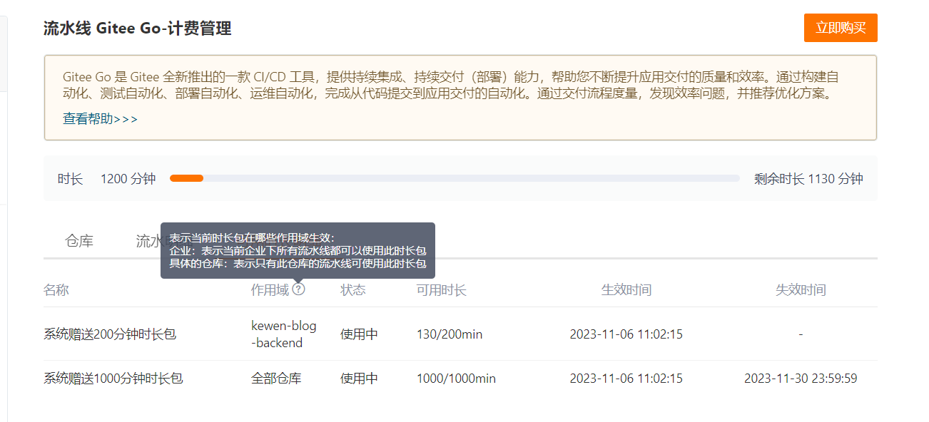 giteego赠送时长