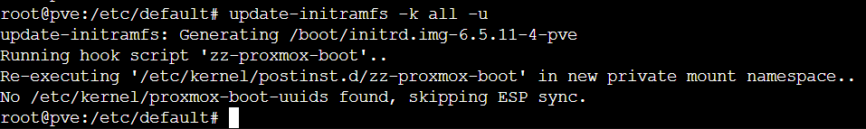 update-initramfs -k all -u