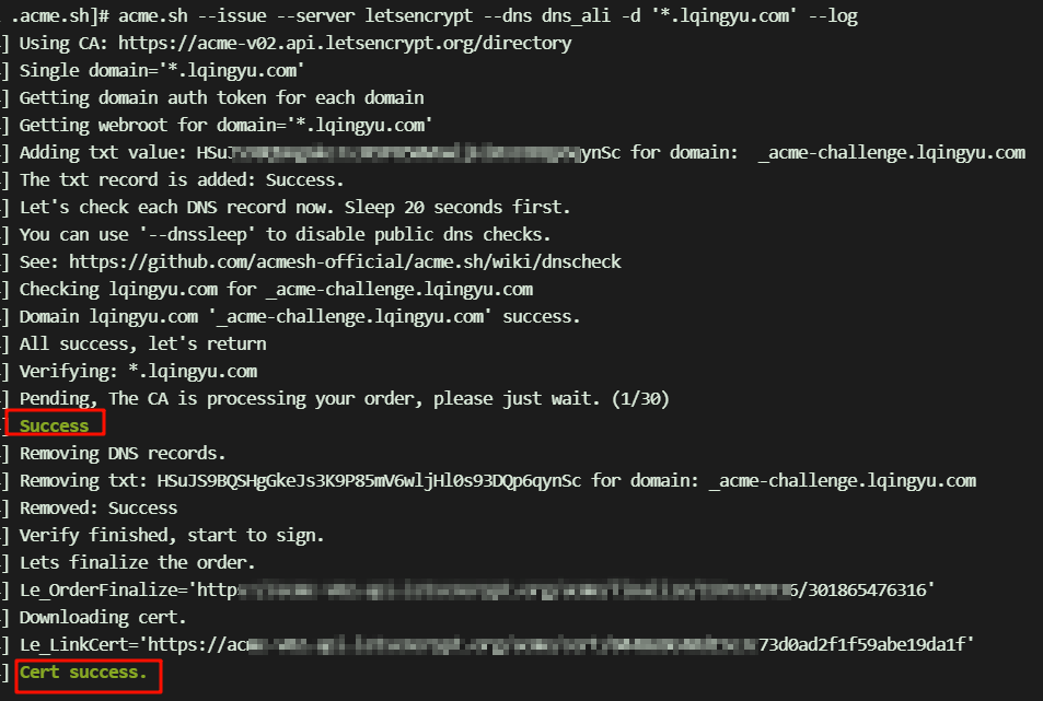 申请letsEncryp泛域名证书及一键部署nginx